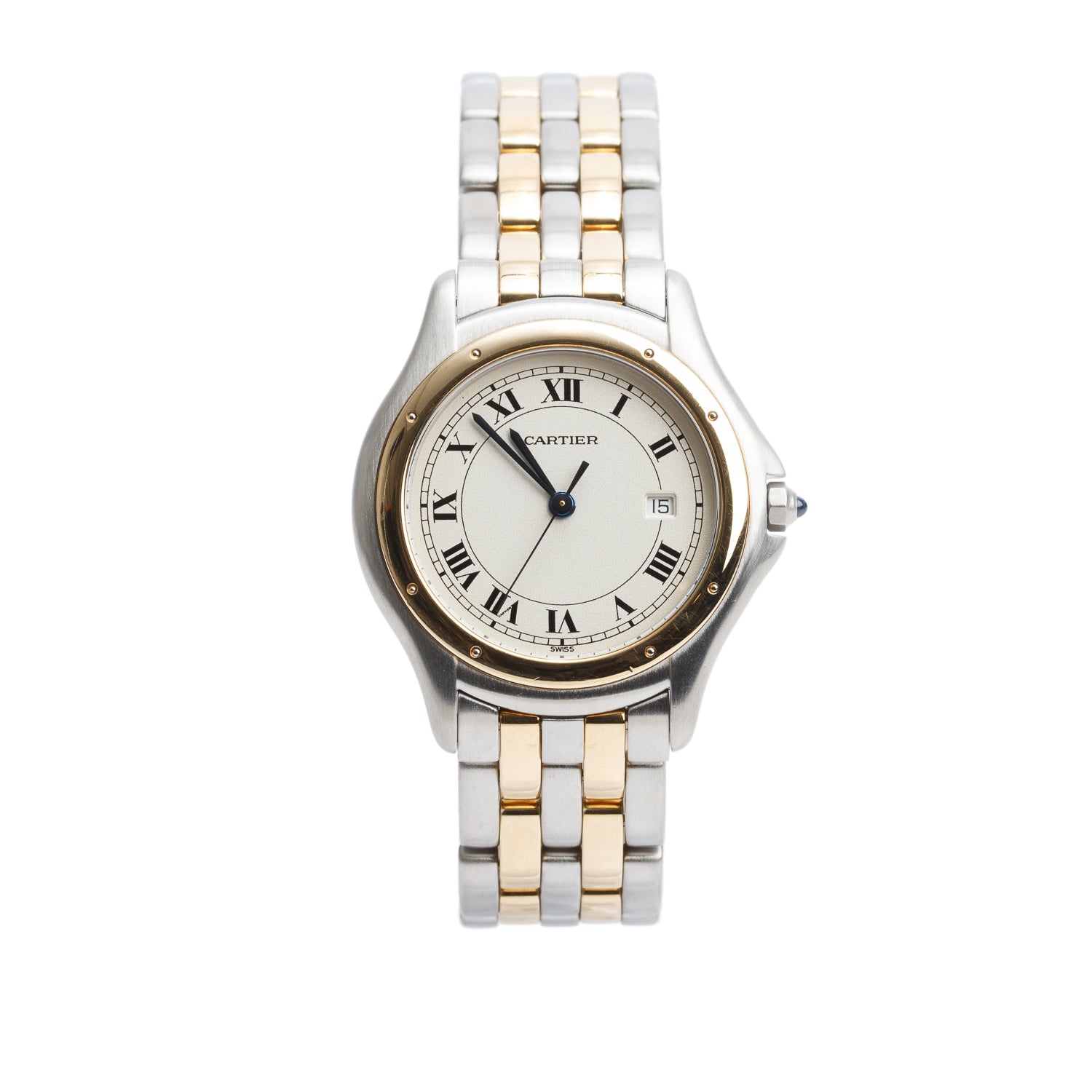 Cartier Stainless Steel & 18k Yellow Gold Cougar 33 MM Quartz Watch 187904
