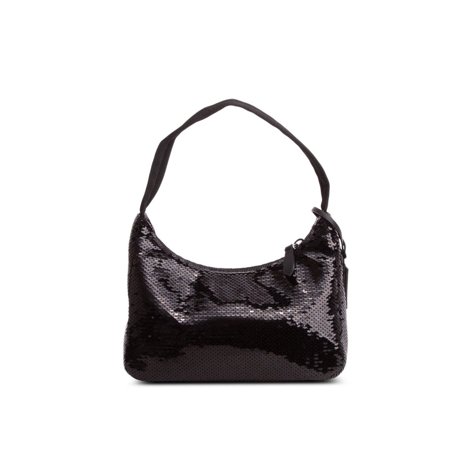 Prada Black Paillettes Sequin Mini Re-Edition 2000 Bag w/ Box & Authenticity Card