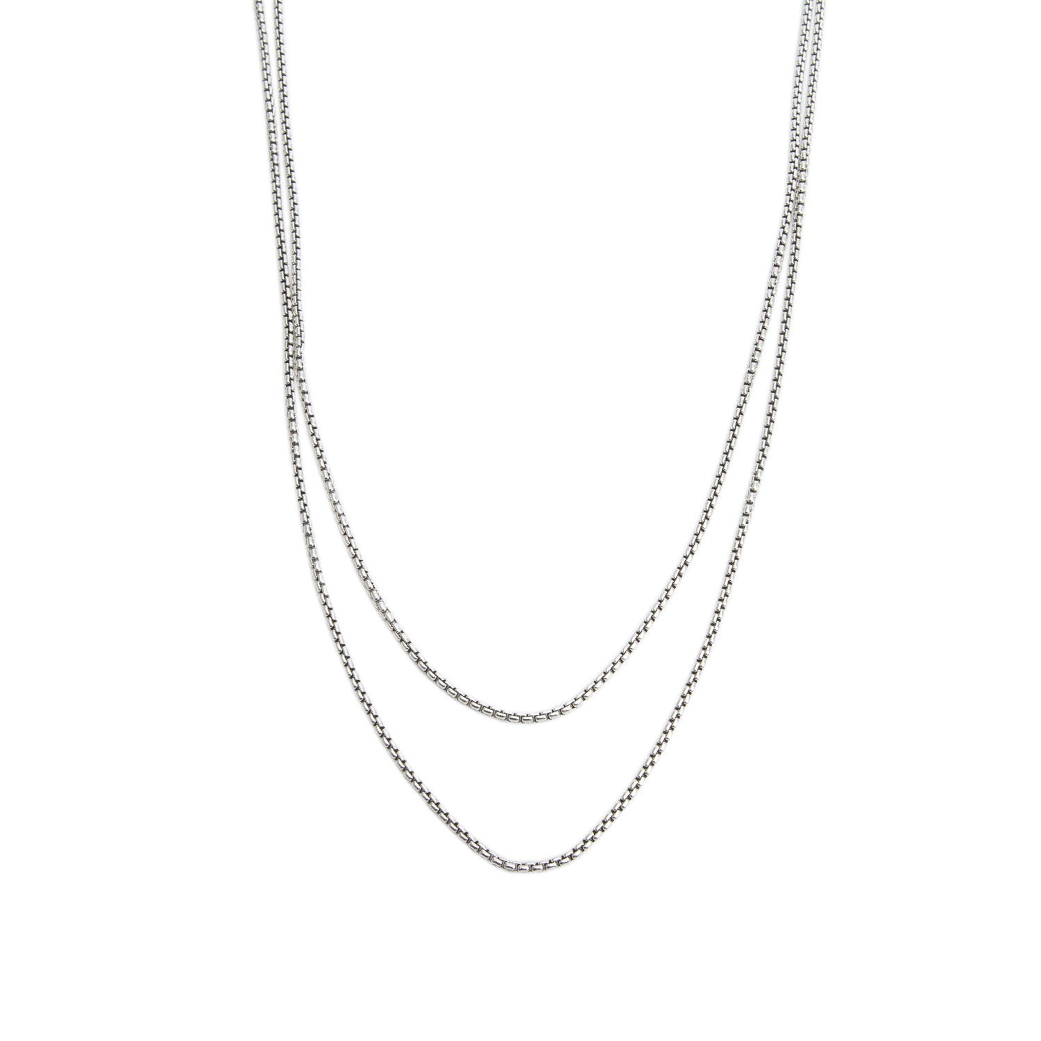 David Yurman Sterling Silver & 14k Yellow Gold 2.7 MM Box Chain Necklace, 72"