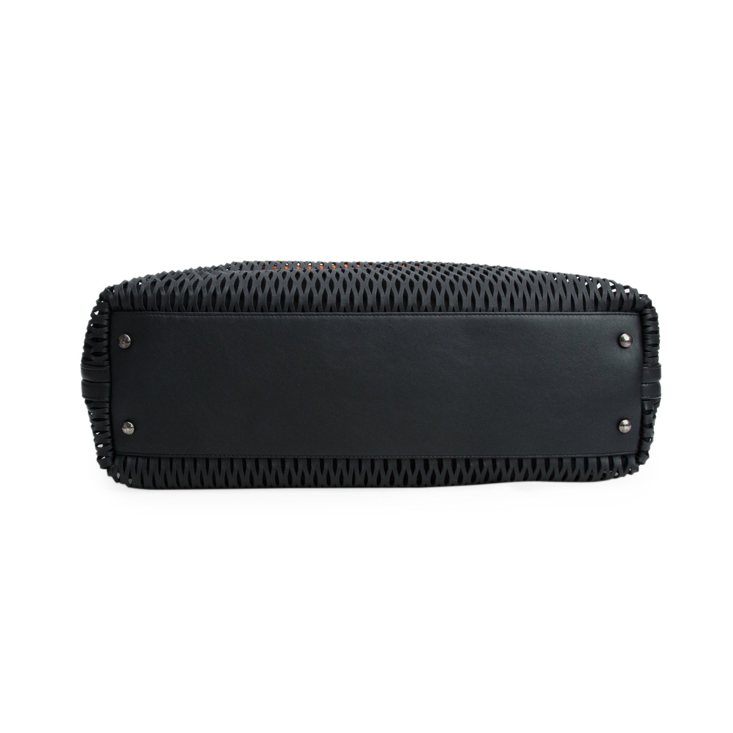 Chanel Black Calfskin Laser Cut Perforated CC Tote