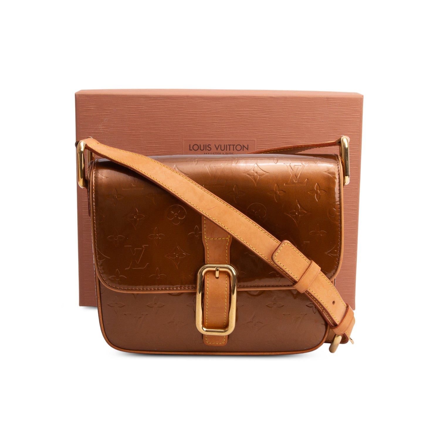 Louis Vuitton Brown Monogram Vernis Christie GM w/ Box