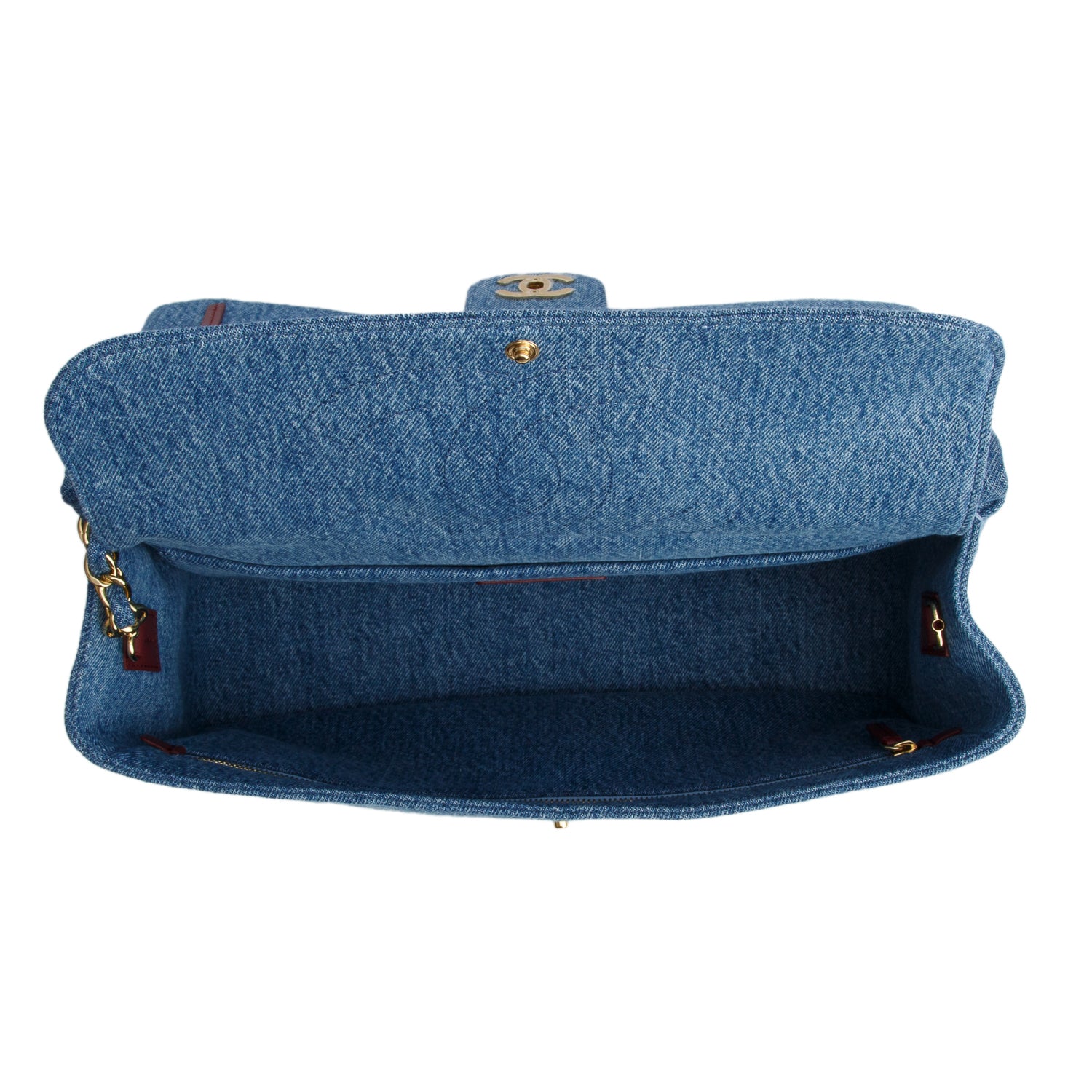 Chanel Blue Denim Souplissimo Maxi Flap w/ Box