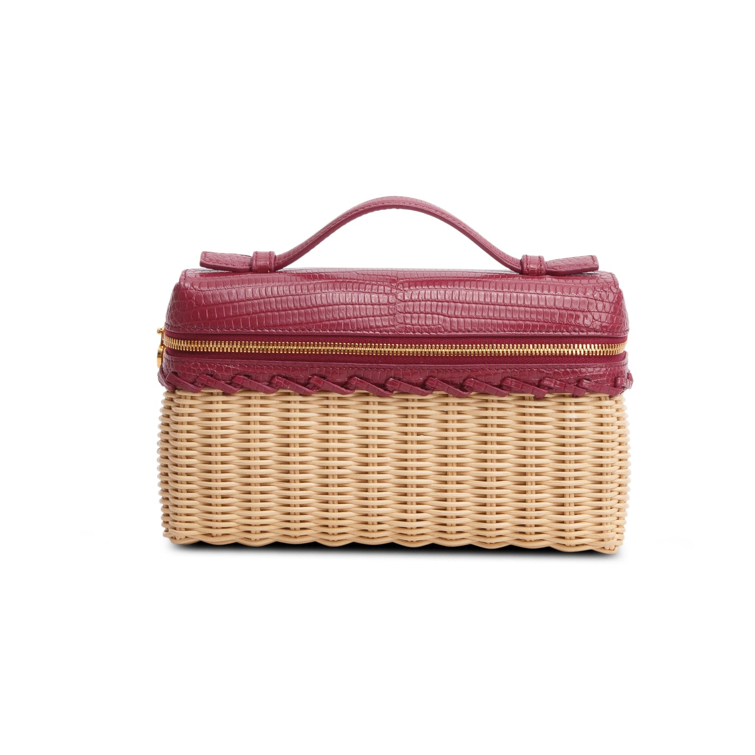 Loro Piana Purple Wicker Lizard Leather L19 Extra Pocket E/W Pouch w/ Box & Strap