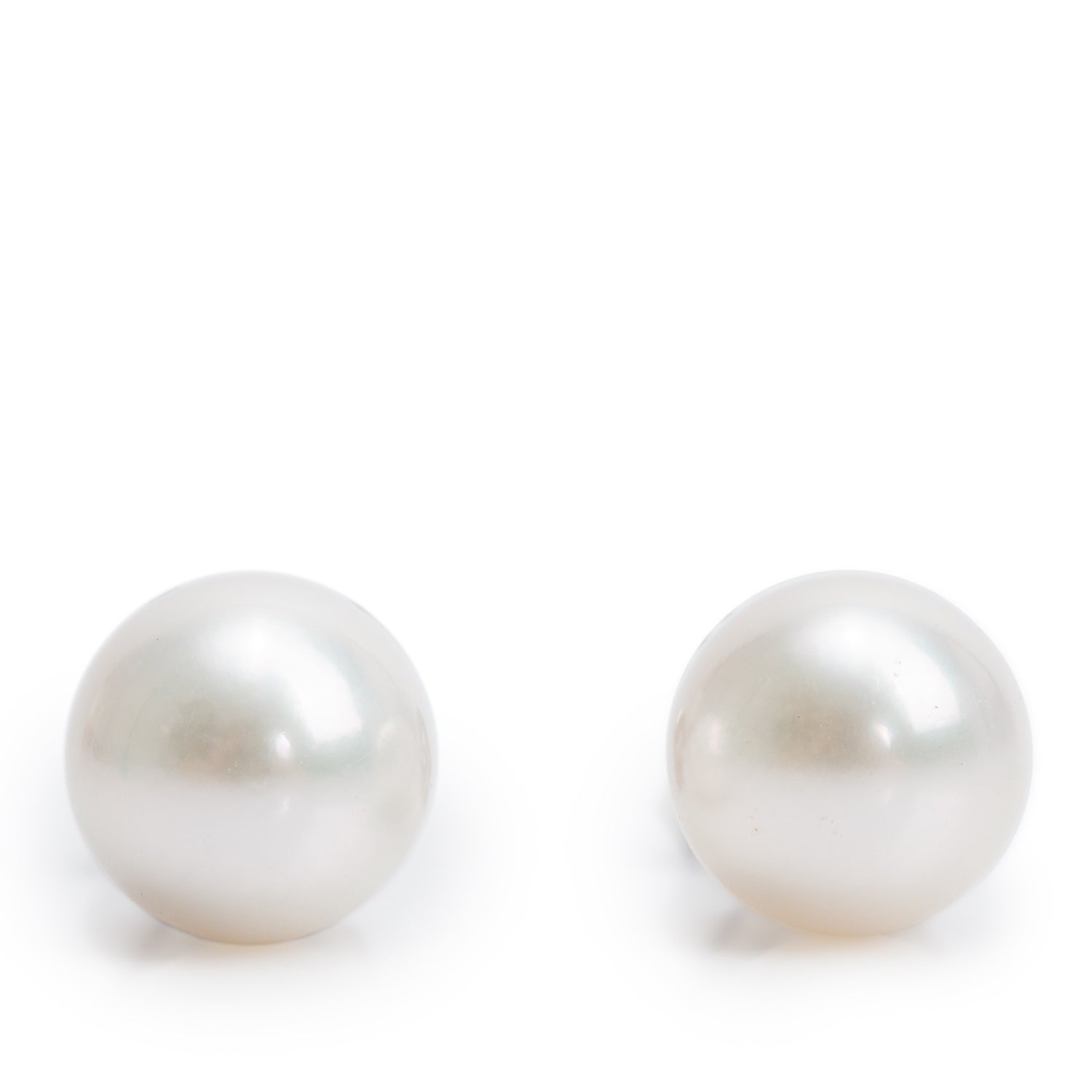 Tiffany & Co. 18k White Gold Signature Pearl Stud Earrings, 7-7.5 MM