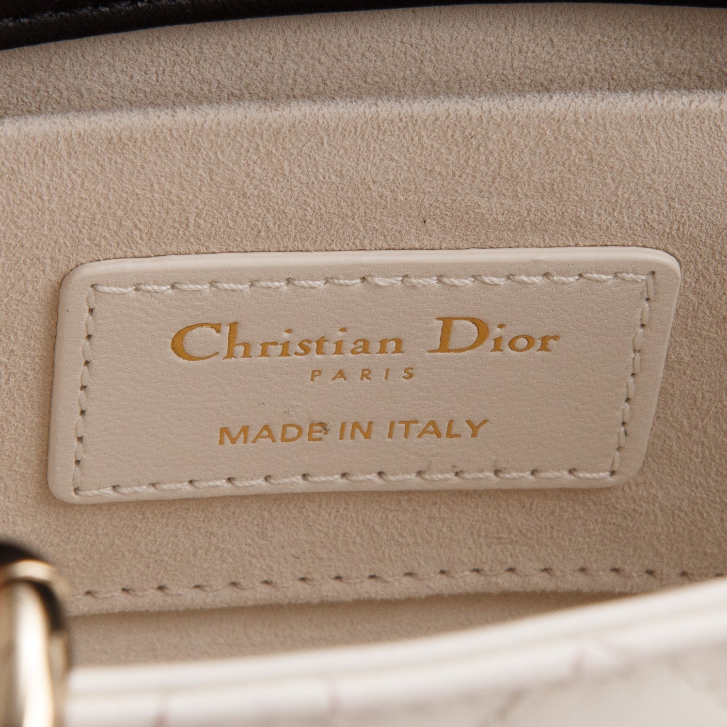 Christian Dior 2025 Black/White Lambskin Cannage Micro Lady D-Joy w/ Box & Straps