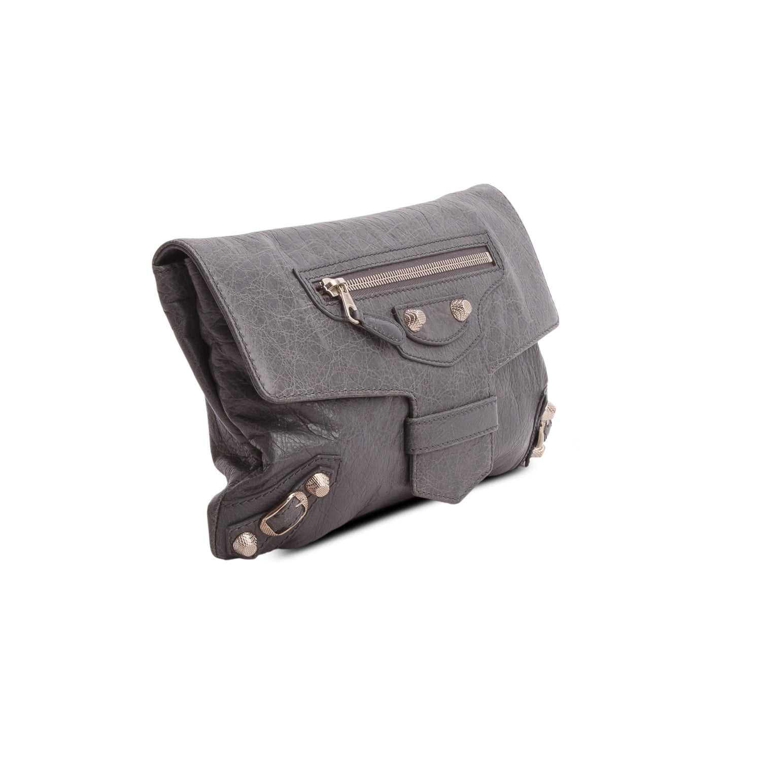 Balenciaga Grey Agneau Envelope Clutch