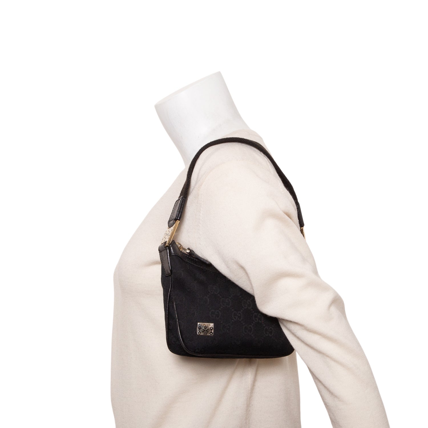 Gucci Black Monogram Mini Shoulder Bag