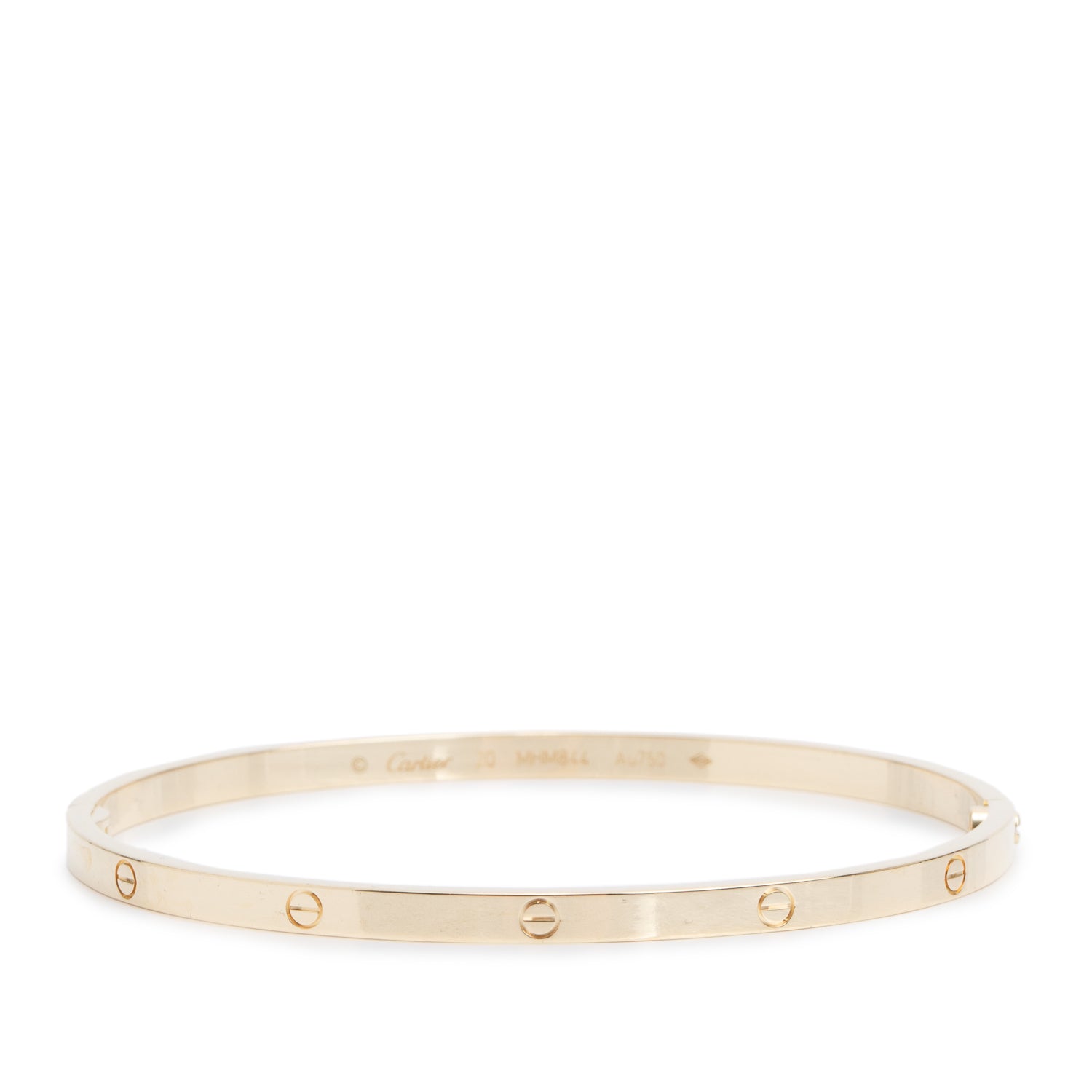 Cartier 2021 18k Yellow Gold 3.65 MM Love Bracelet, Small Model, Size 20 w/ Box & Certificate