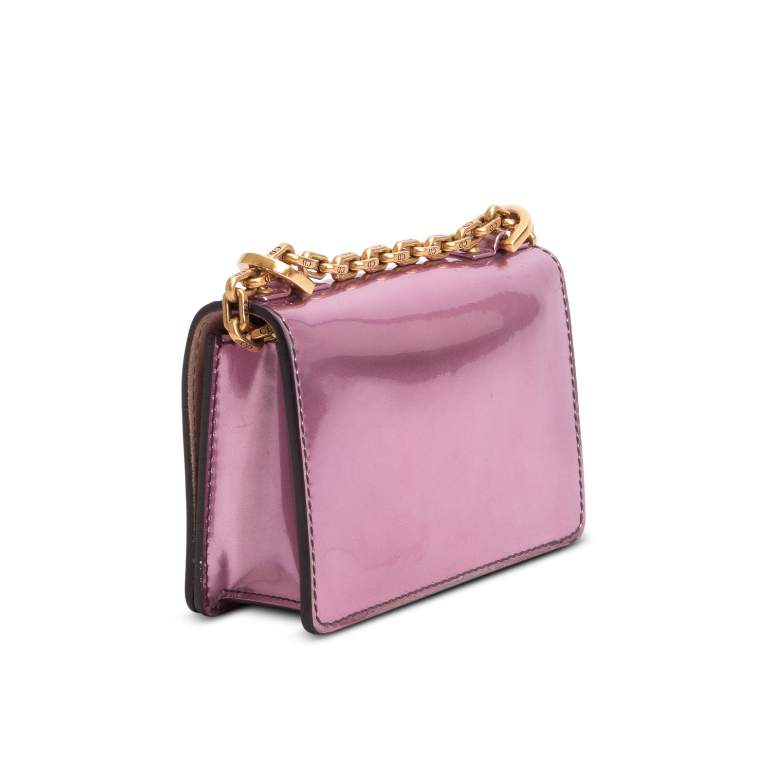 Christian Dior Pink Metallic Calfskin J'Adior Mini Chain Flap Bag
