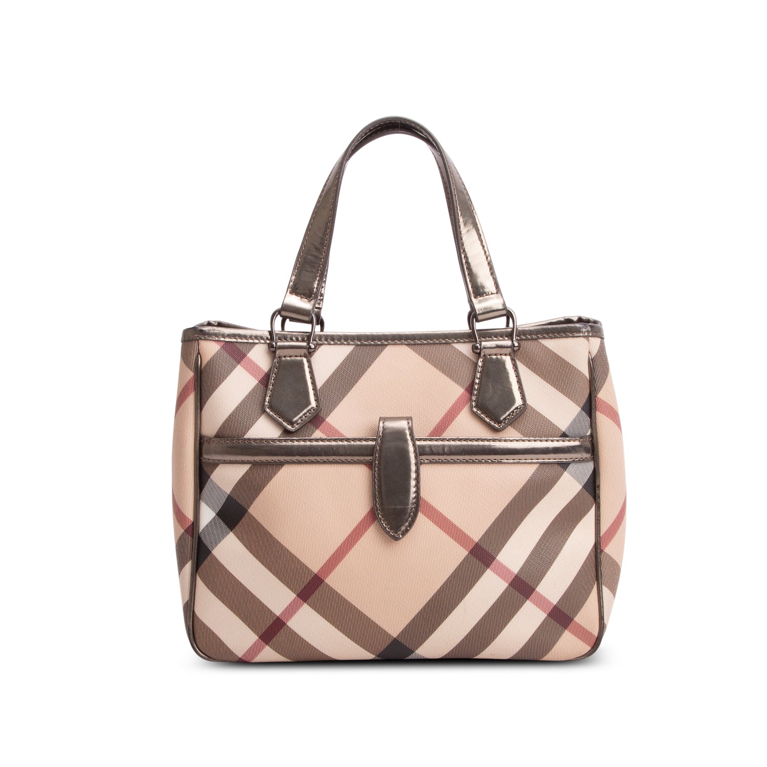 Burberry Supernova Check Patent Small Emmy Tote