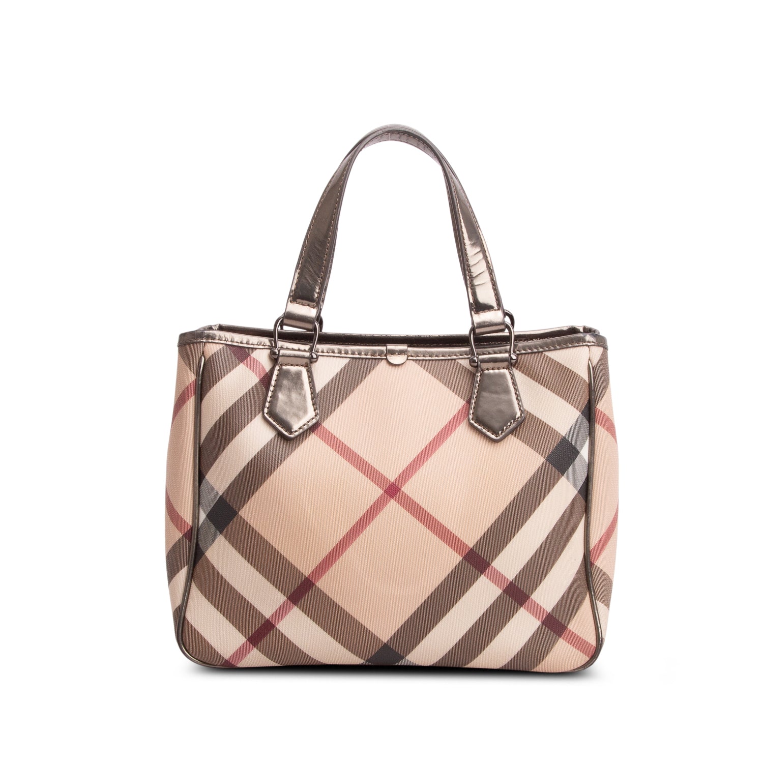 Burberry Supernova Check Patent Small Emmy Tote