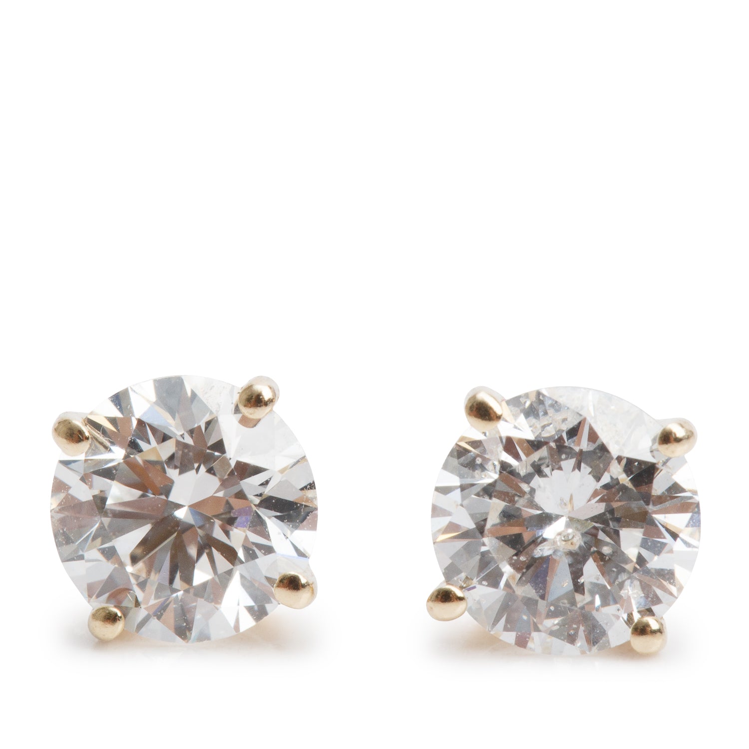14k Yellow Gold 1.38 tcw. Diamond Stud Earrings