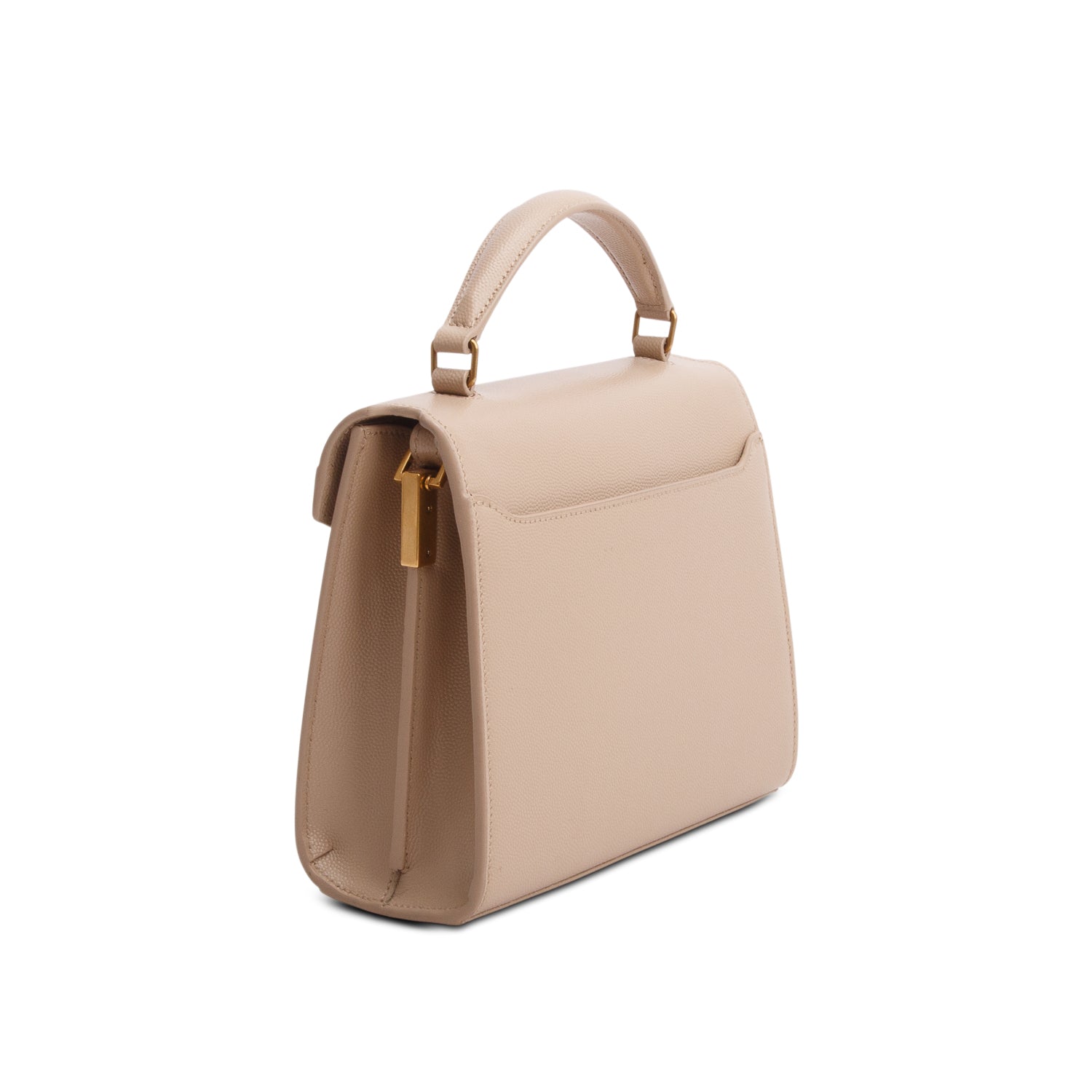 Saint Laurent 2023 Beige Grain de Poudre Mini Classic Monogram Cassandre Top Handle w/ Strap