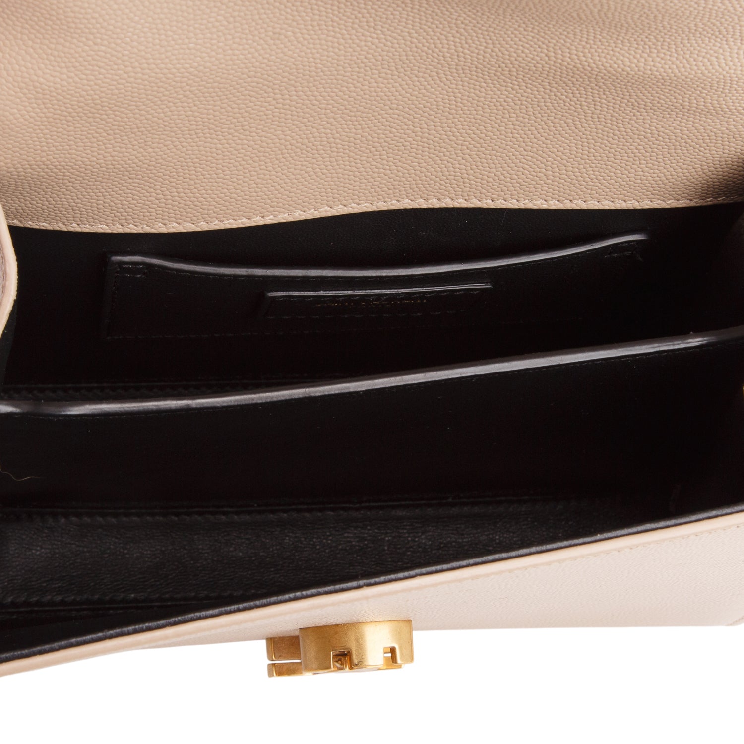 Saint Laurent 2023 Beige Grain de Poudre Mini Classic Monogram Cassandre Top Handle w/ Strap