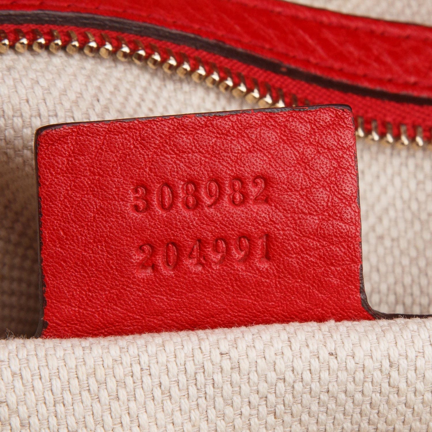 Gucci Red Pebbled Calfskin Medium Soho Chain Shoulder Bag