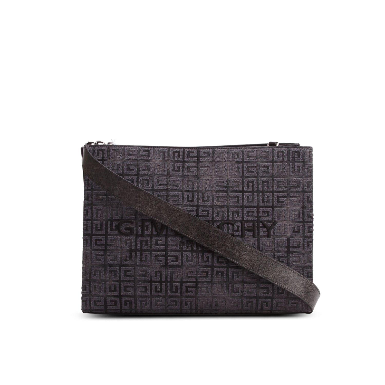 Givenchy 2023 Grey Canvas Jacquard 4G Medium Chain Tote w/ Strap