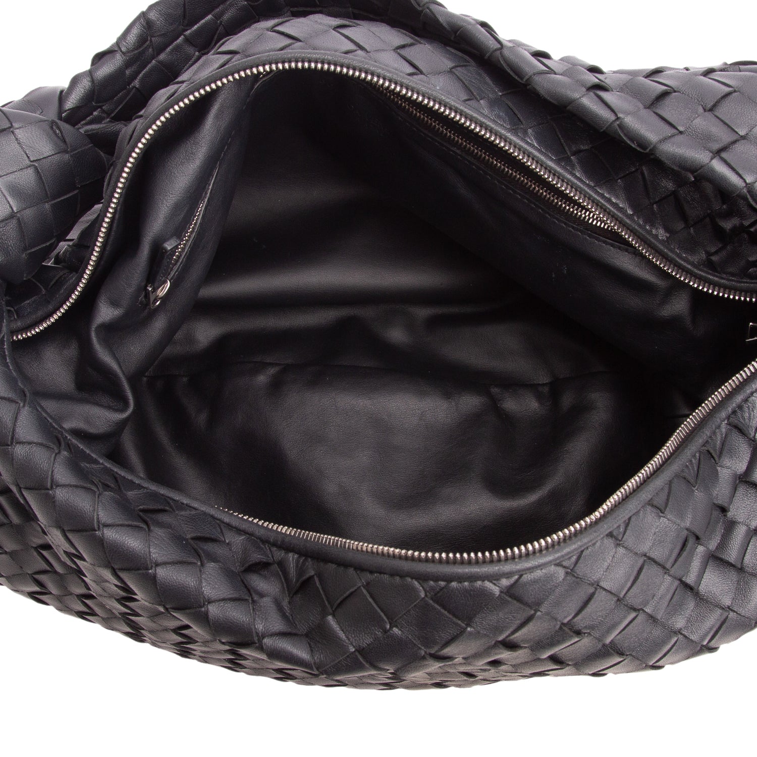 Bottega Veneta Black Intrecciato Leather Large Jodie Bag