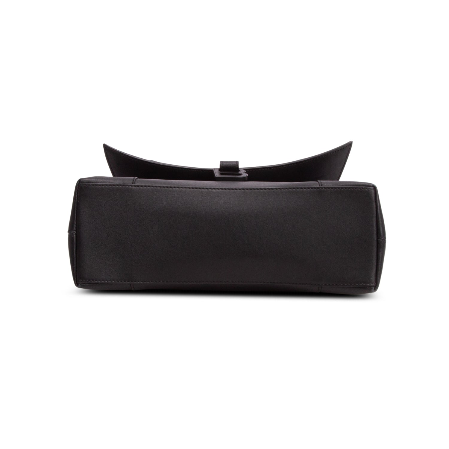 Balenciaga Black Semi Matte Soft Textured Calfskin Downtown Shoulder Bag