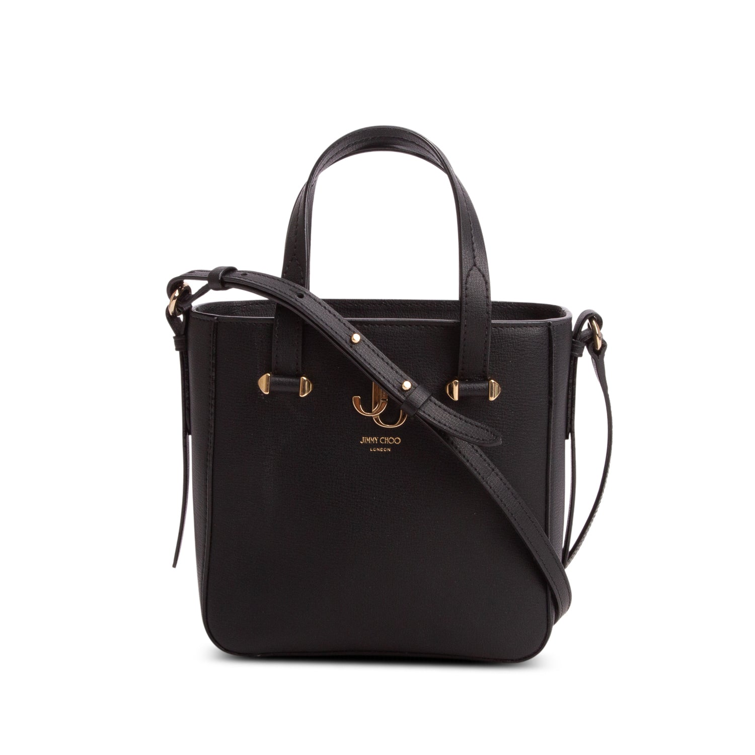 Jimmy Choo Black Leather Varenne Mini Tote w/ Authenticity Card & Strap