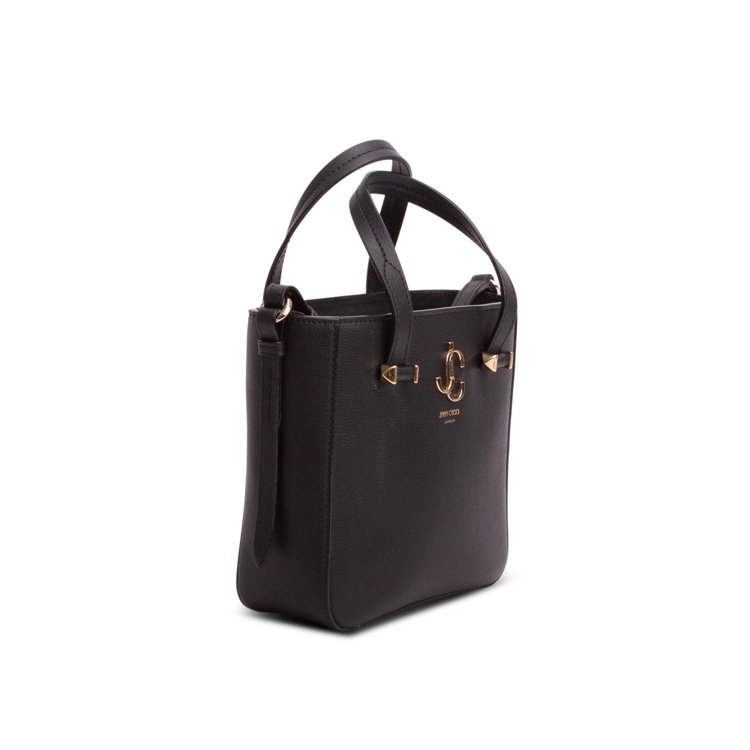 Jimmy Choo Black Leather Varenne Mini Tote w/ Authenticity Card & Strap