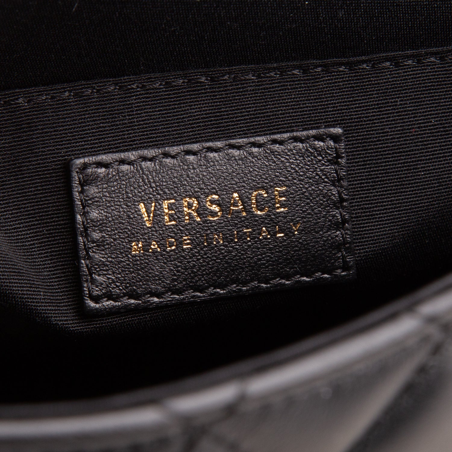 Versace Black Nappa Quilted Leather La Medusa Chain Shoulder Bag