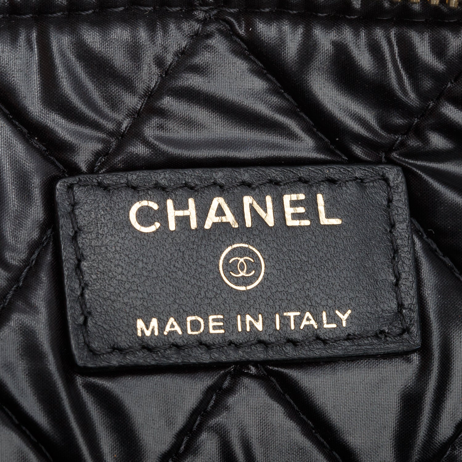 Chanel Black Lambskin Quilted Double Stich O-Case w/ Box & Authenticity Card