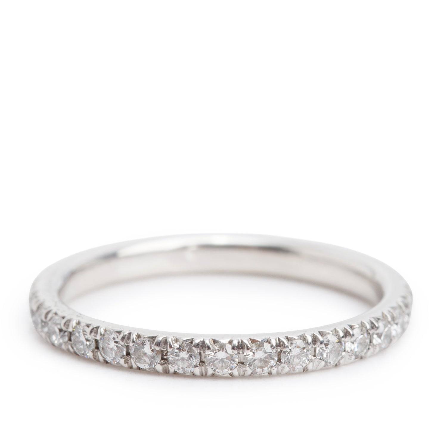 18k White Gold 0.62 tcw. Diamond Eternity Wedding Band Ring, Size 5