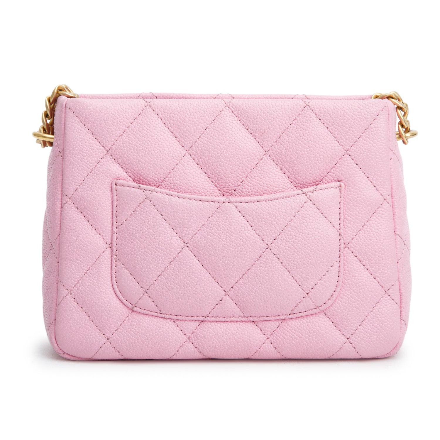 Chanel Pink Caviar Quilted Mini Pearl Crush Hobo w/ Box