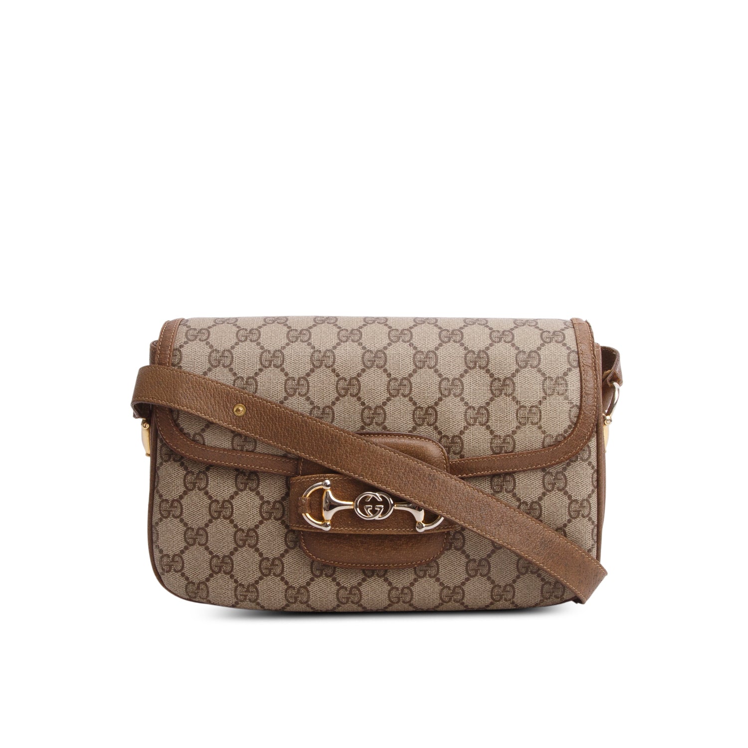 Gucci Vintage GG Supreme Monogram Horsebit 1955 Medium Shoulder Bag
