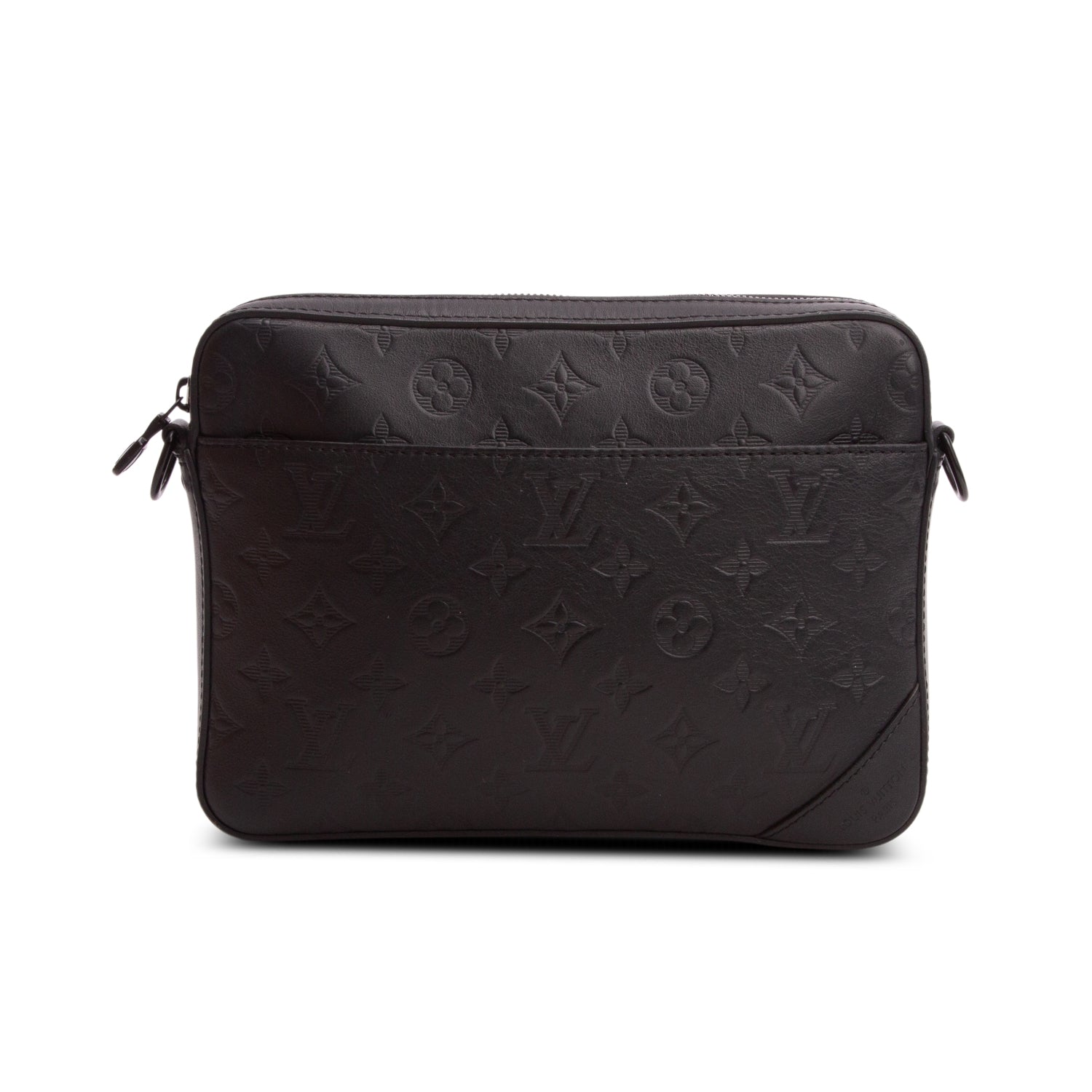 Louis Vuitton 2022 Black Calfskin Monogram Shadow Due Messenger Bag w/ Box & Receipt