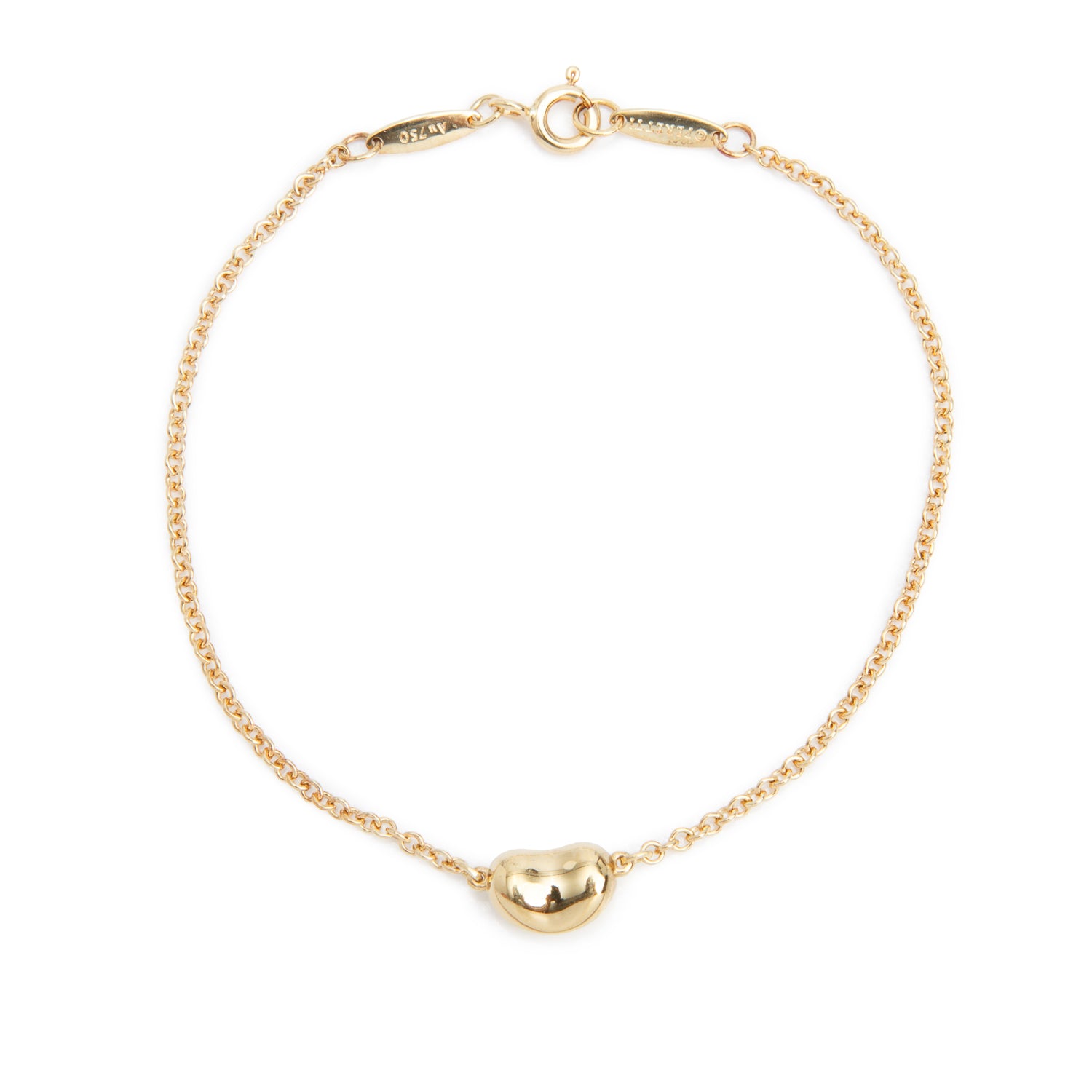Tiffany & Co. Elsa Peretti 18k Yellow Gold Bean Bracelet w/ Box