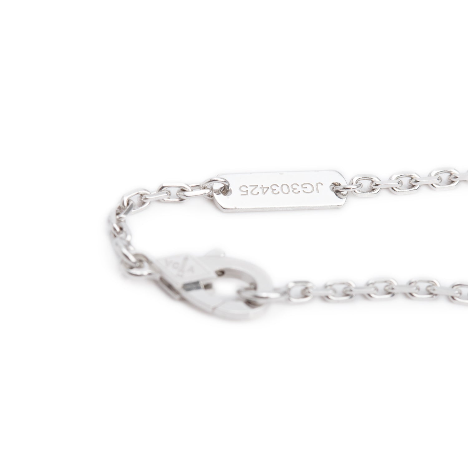 Van Cleef & Arpels 2025 18k White Gold Chalcedony Magic Alhambra Long Necklace, 1 Motif w/ Box & Certificate