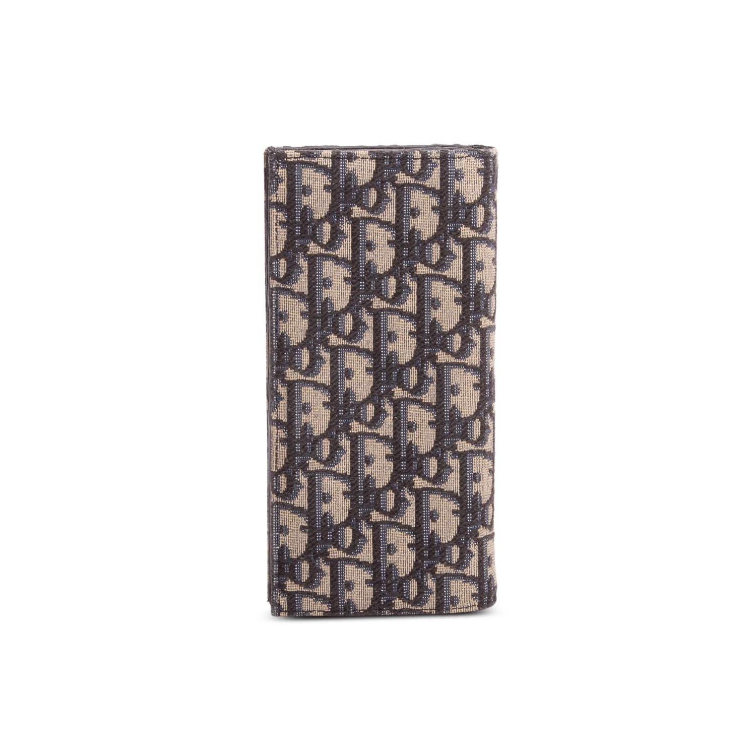 Christian Dior 2022 Blue Oblique Jacquard Long Bifold Wallet w/ Box