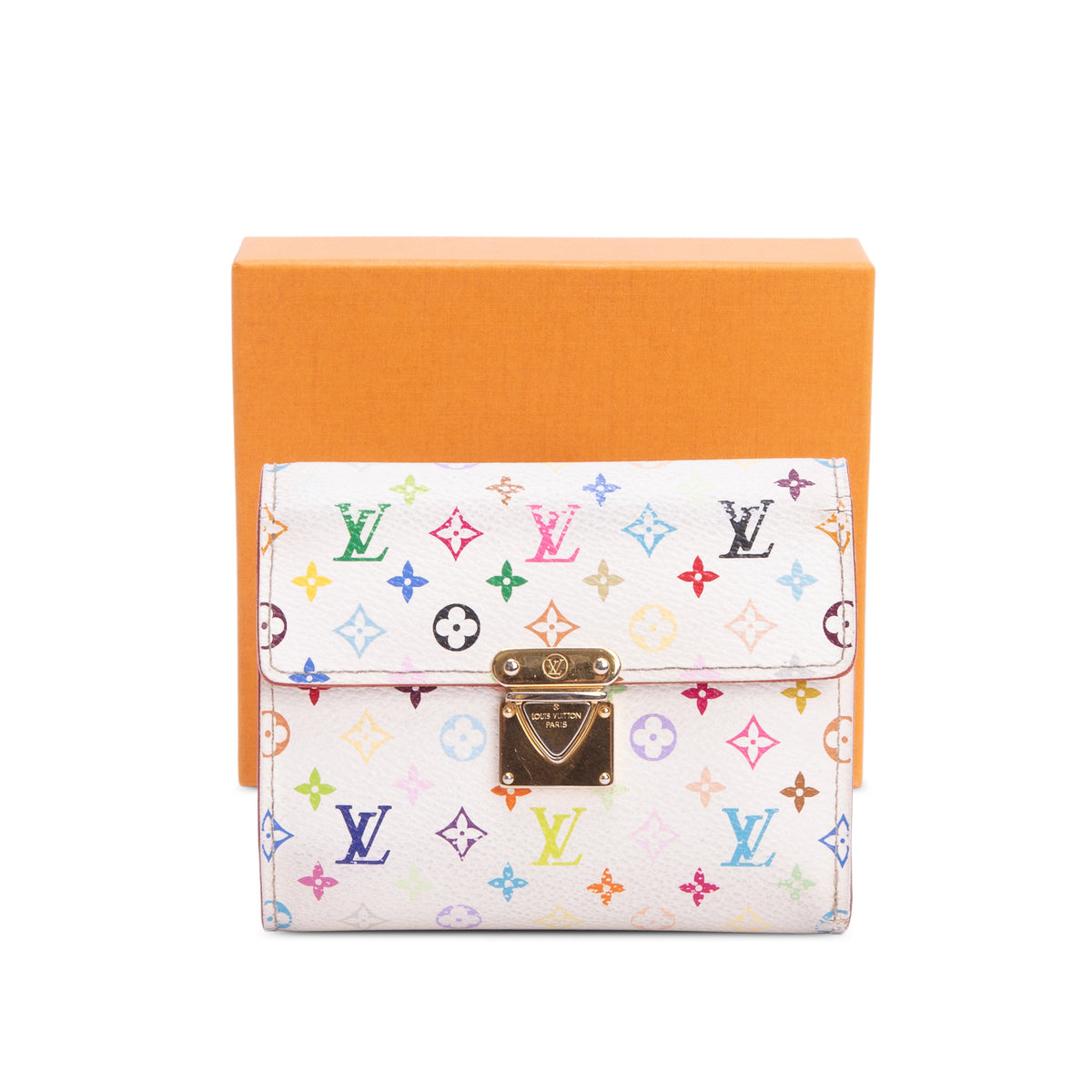 Louis Vuitton White Multicolore Koala Compact Wallet w/ Box