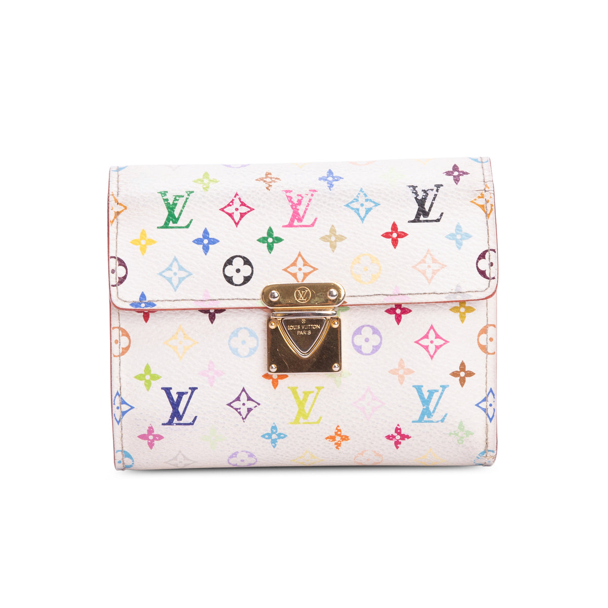 Louis Vuitton White Multicolore Koala Compact Wallet w/ Box