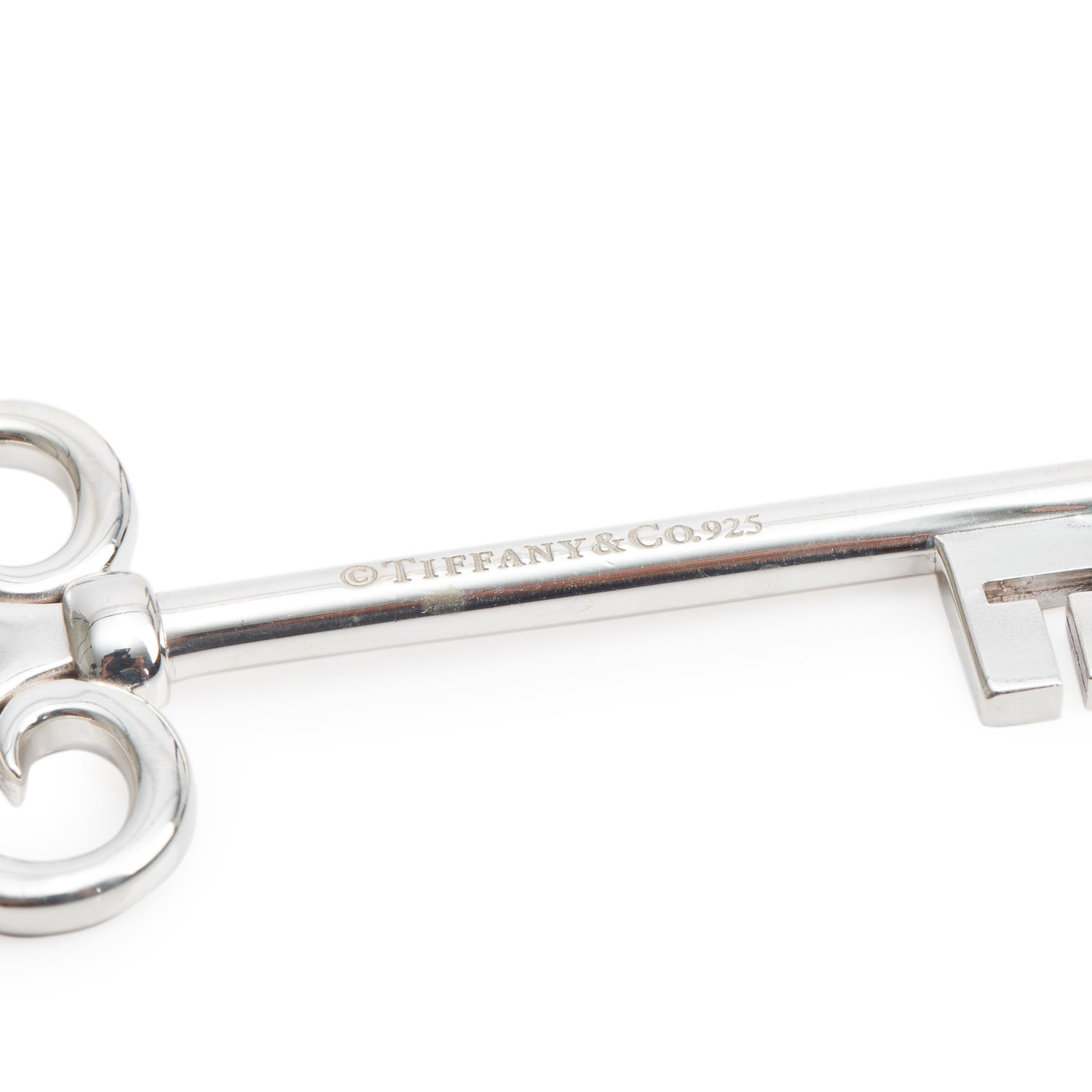 Tiffany & Co. Sterling Silver Large Fleur de Lis Key Pendant Necklace