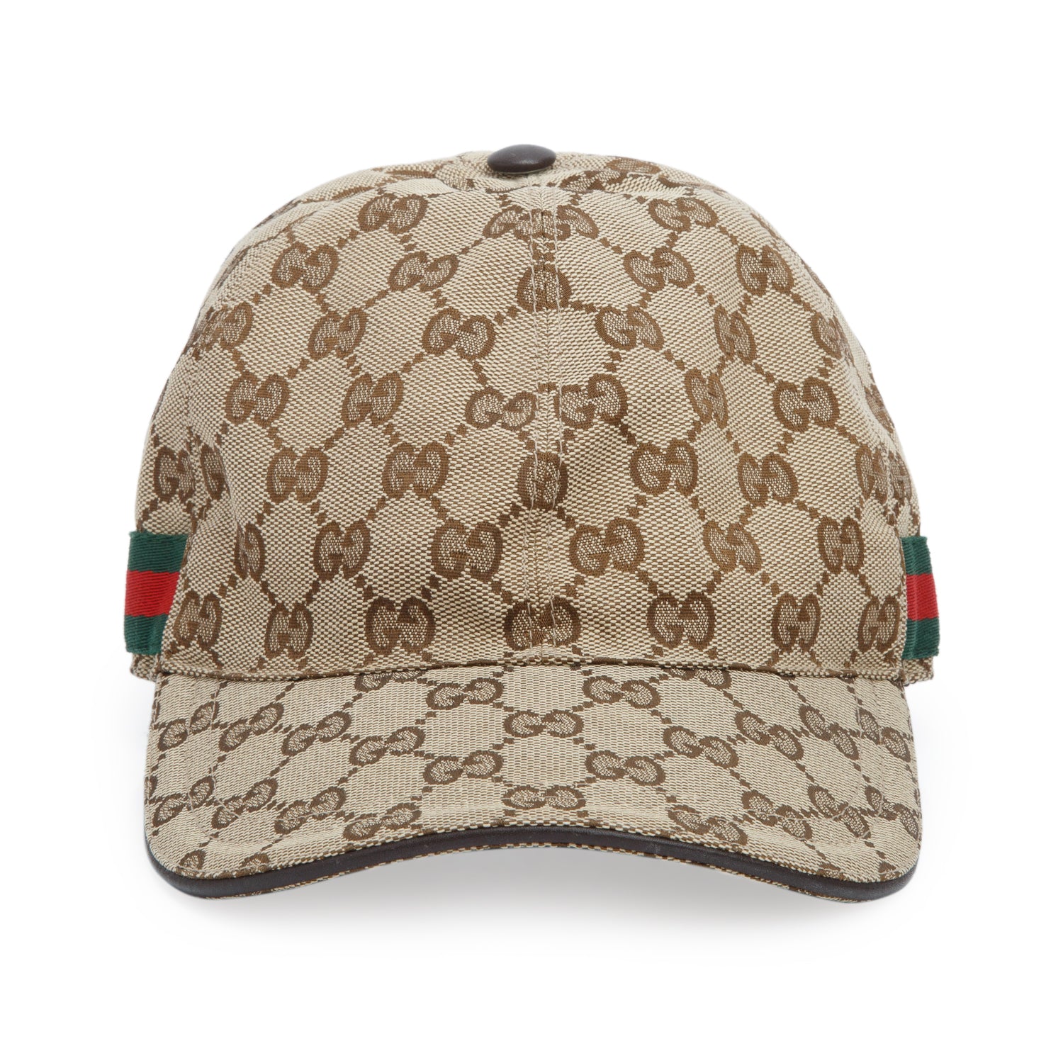 Gucci Beige Monogram Web Baseball Hat, Size M 58