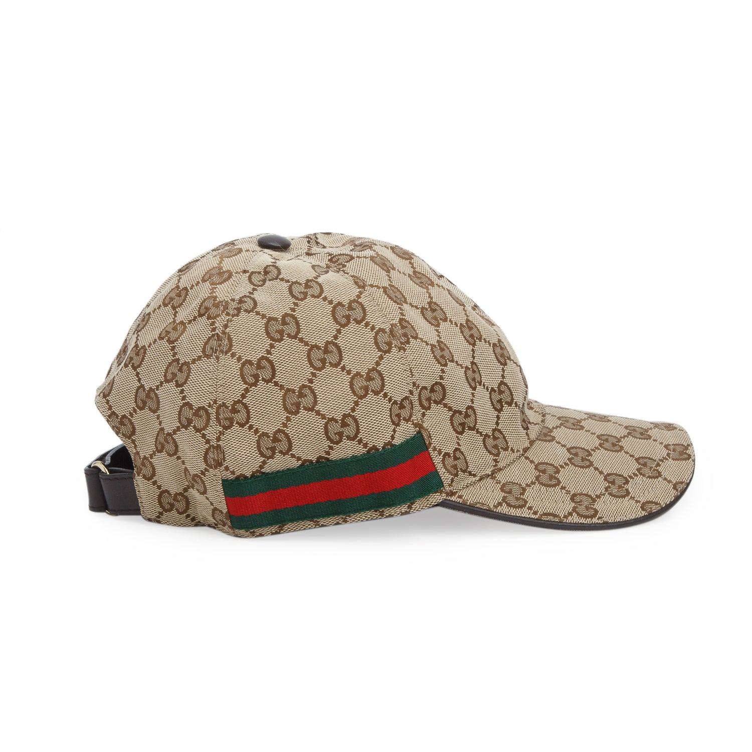 Gucci Beige Monogram Web Baseball Hat, Size M 58