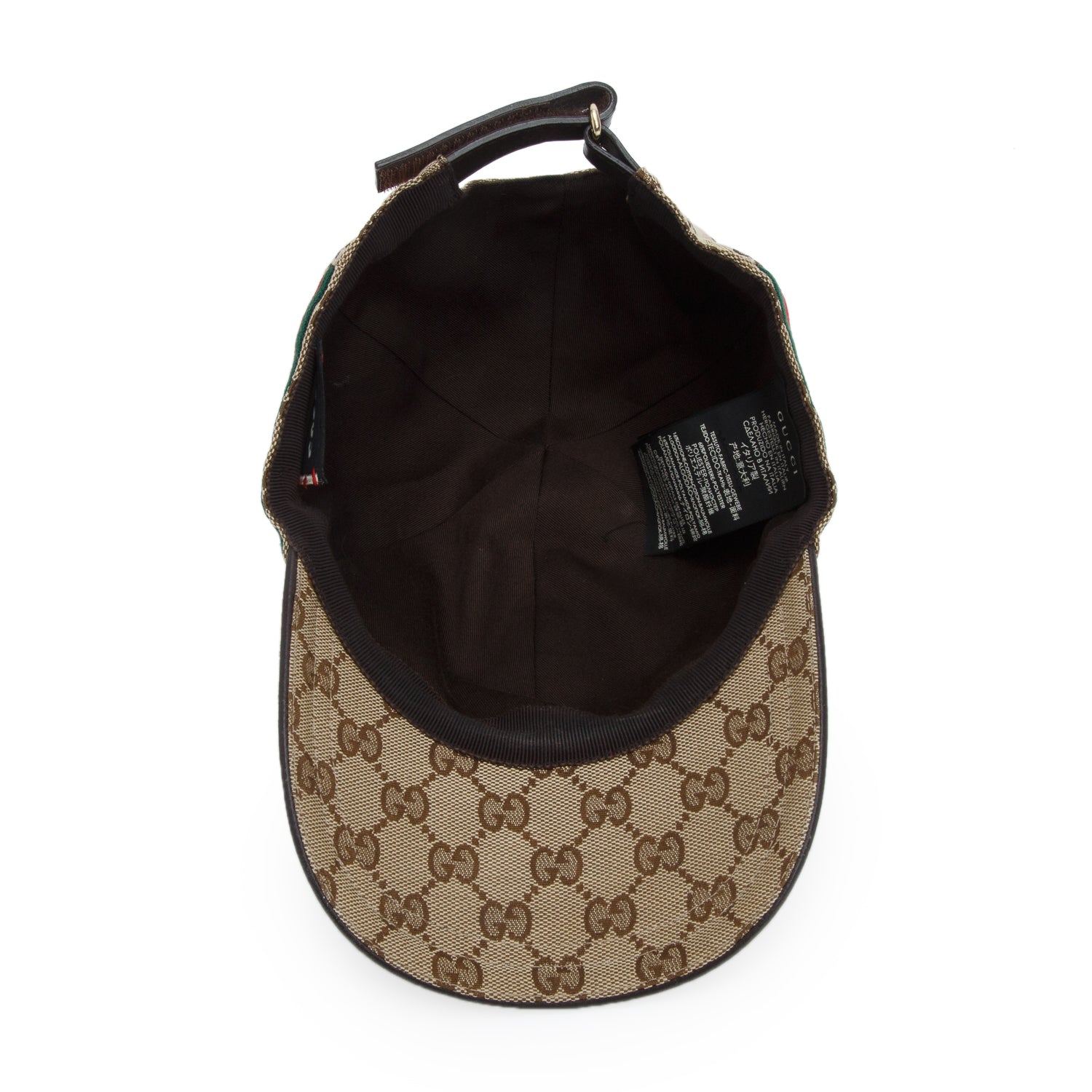 Gucci Beige Monogram Web Baseball Hat, Size M 58
