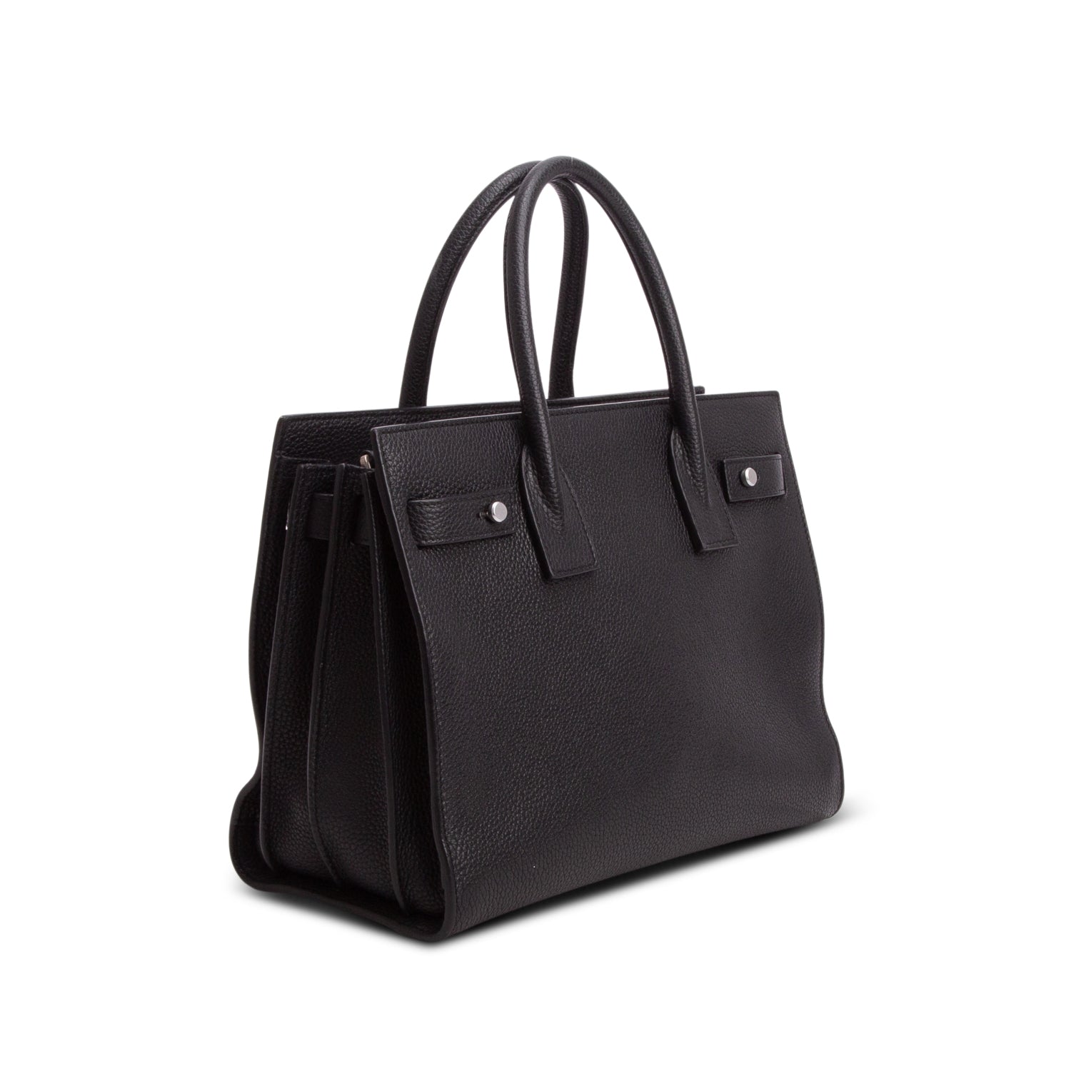 Saint Laurent Black Grained Leather Baby Sac De Jour w/ Strap