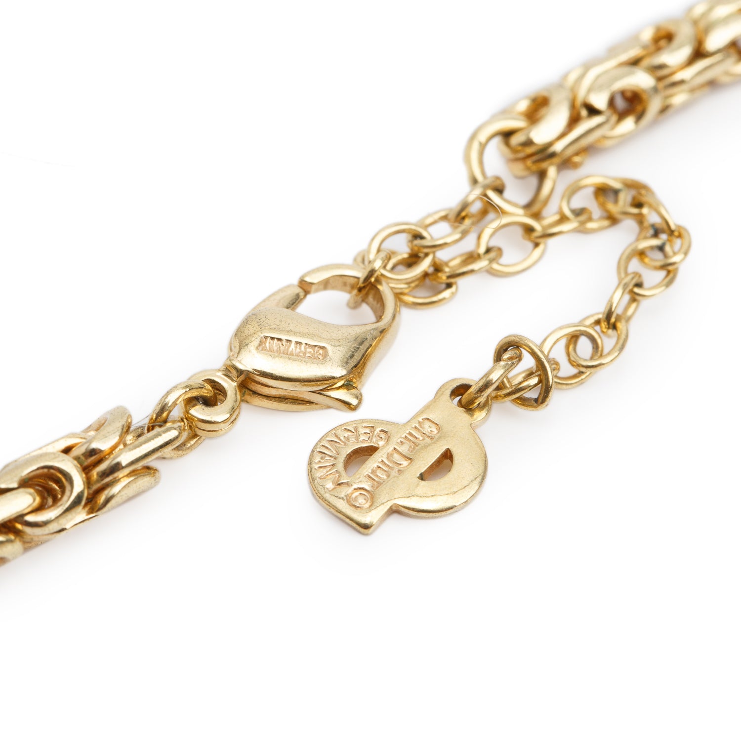 Christian Dior Gold Plated Vintage Chain Necklace w/ Box