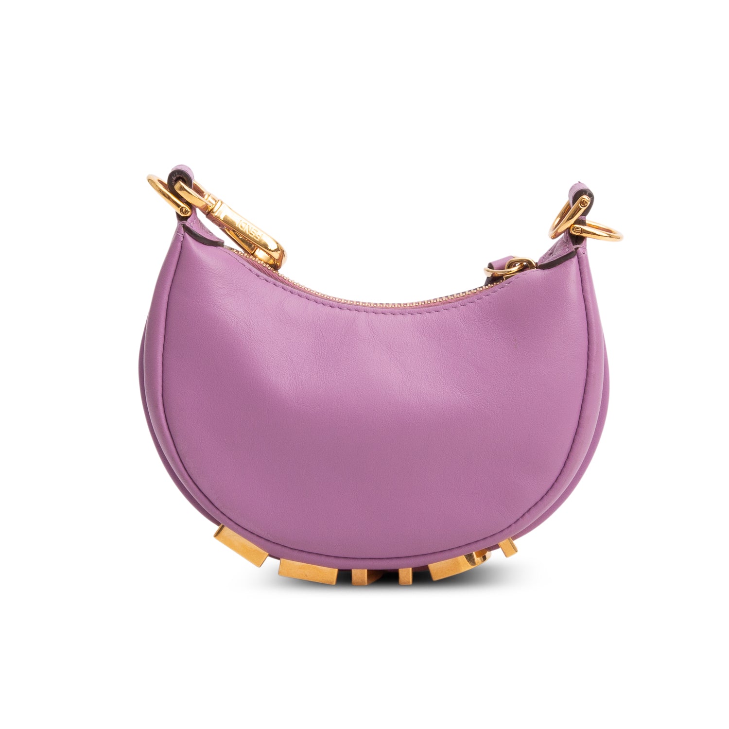 Fendi Purple Vitello Grace Matte Nano Fendigraphy Hobo Charm