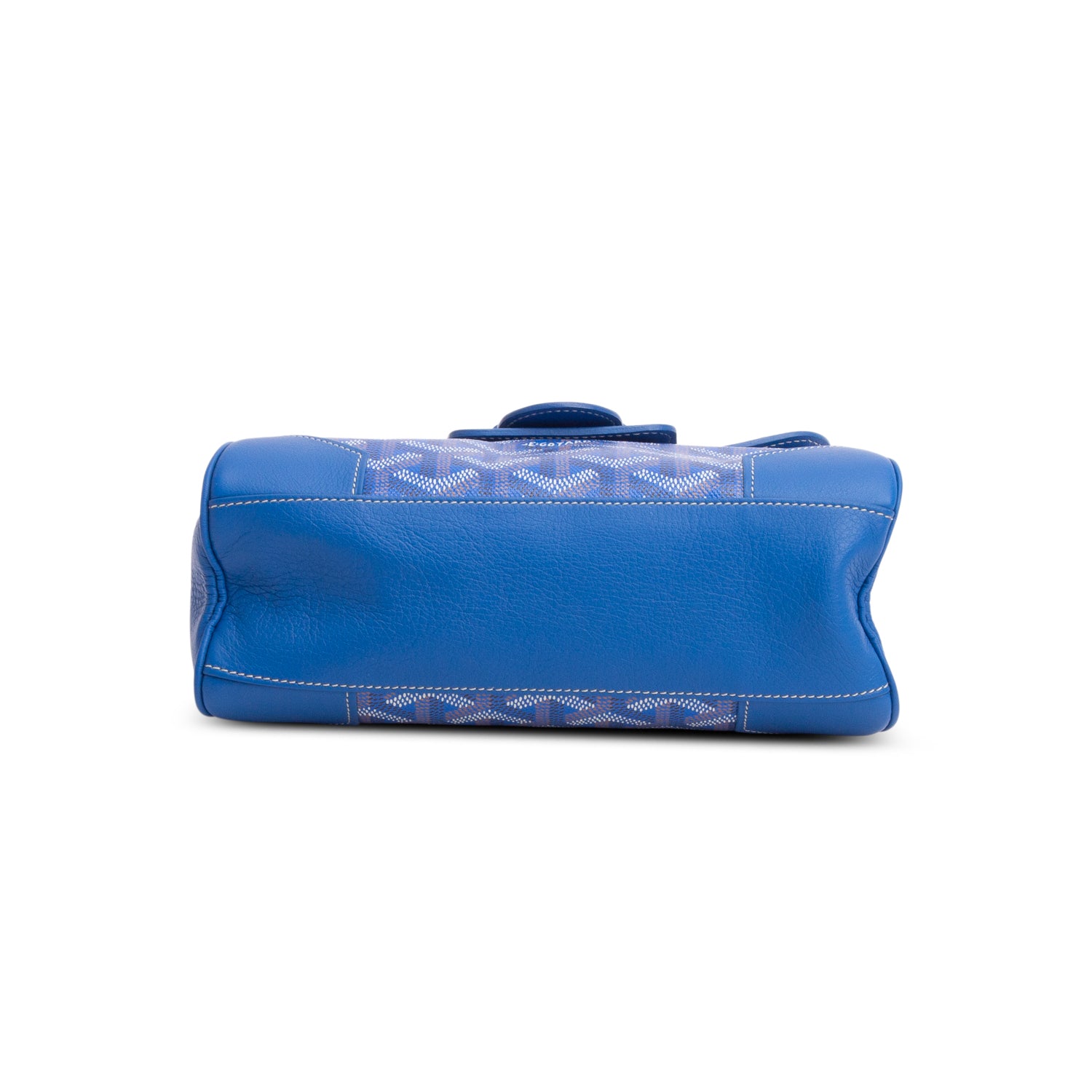 Goyard Blue Leather & Goyardine Canvas Saigon Souple Mini Bag w/ Strap