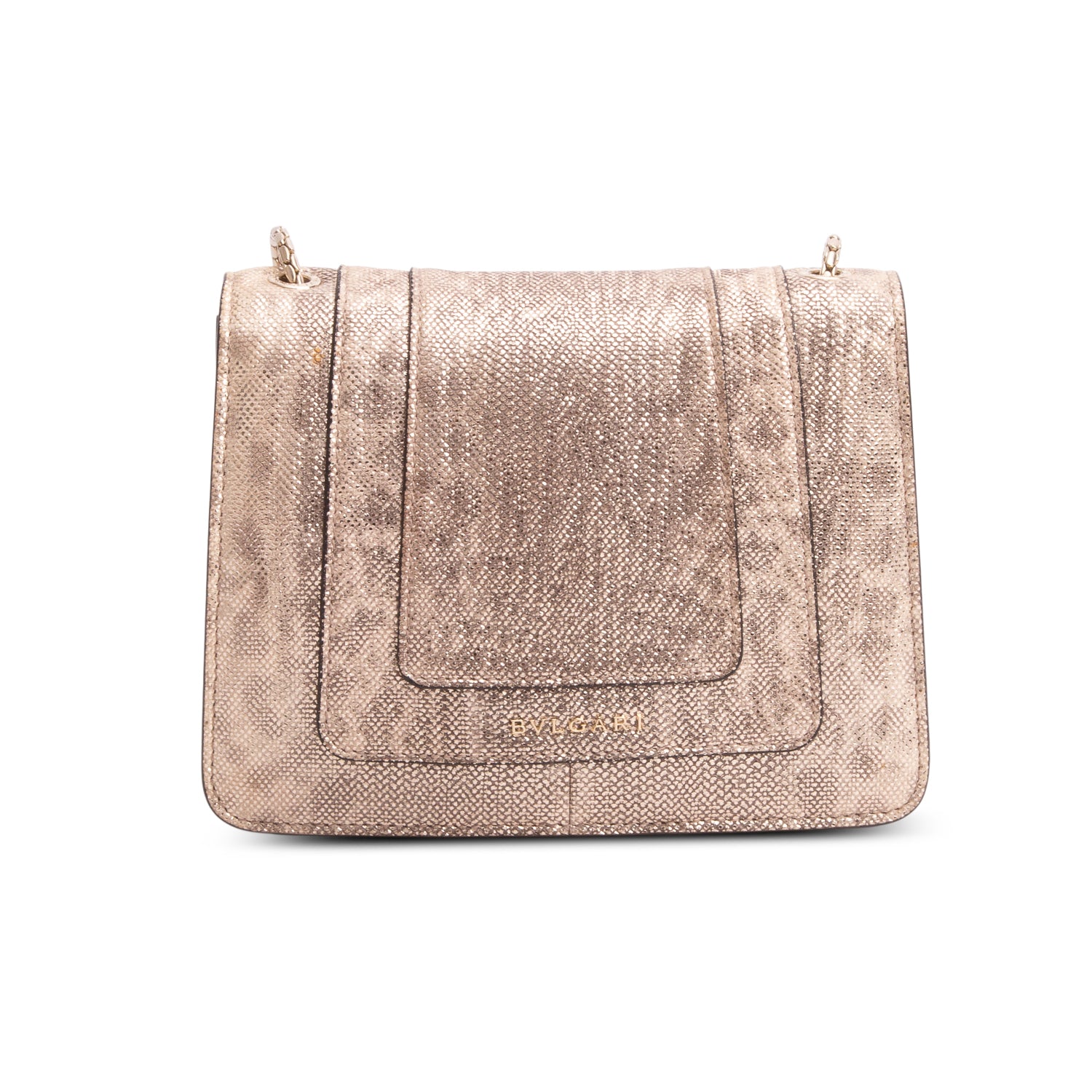 Bulgari Metallic Gold Karung Serpenti Forever Shoulder Bag