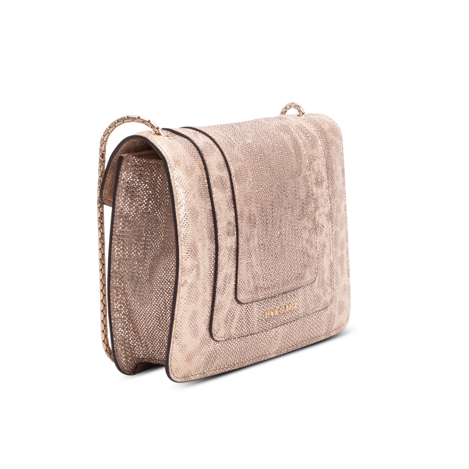 Bulgari Metallic Gold Karung Serpenti Forever Shoulder Bag