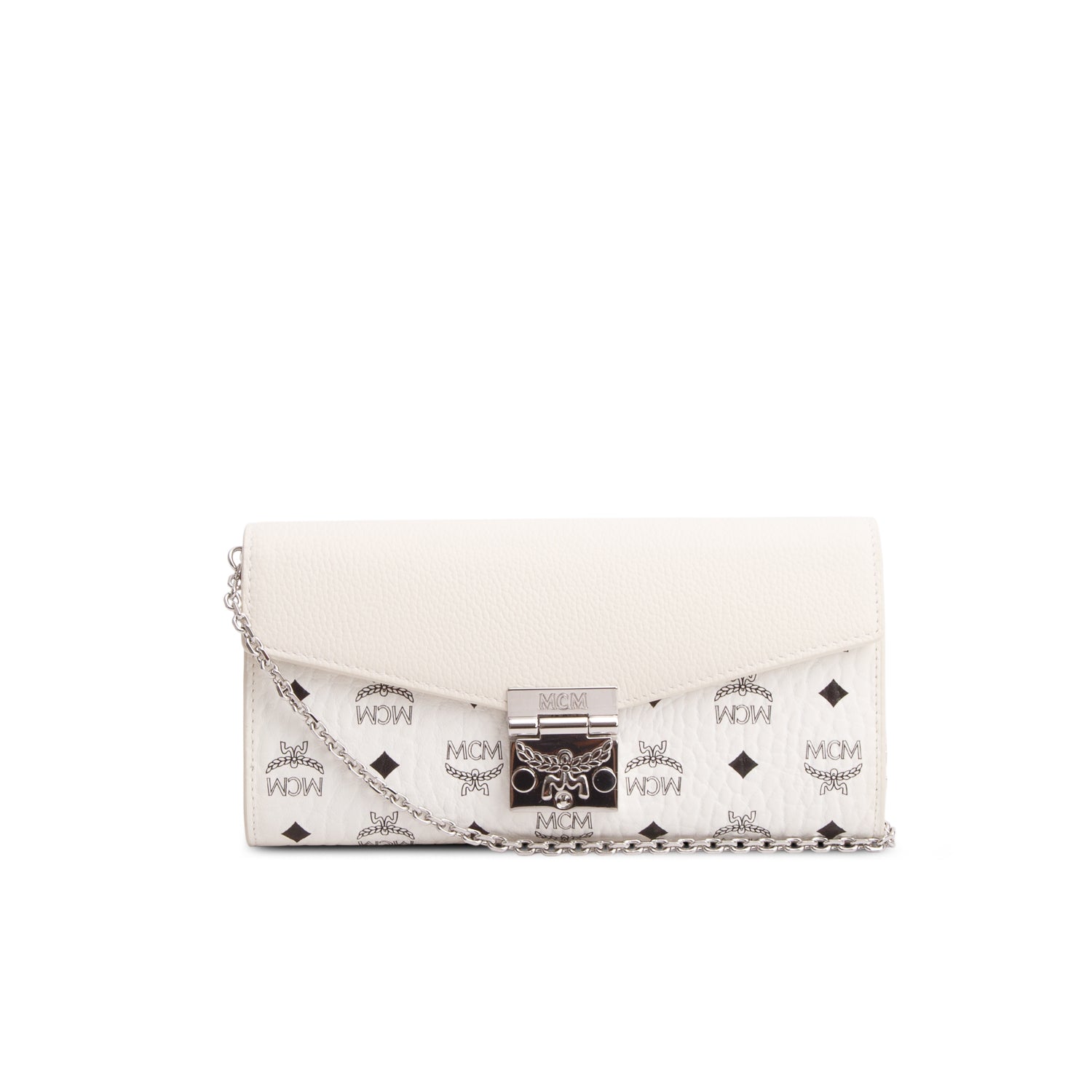 MCM Cream Visetos Patricia Chain Wallet w/ Box