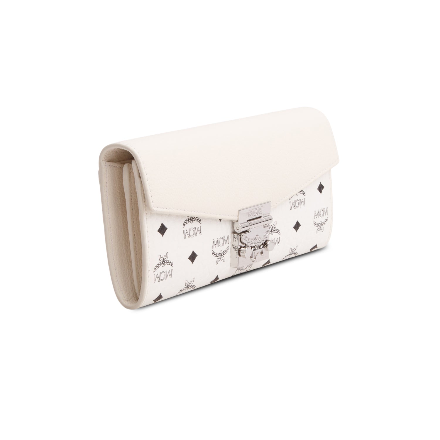MCM Cream Visetos Patricia Chain Wallet w/ Box