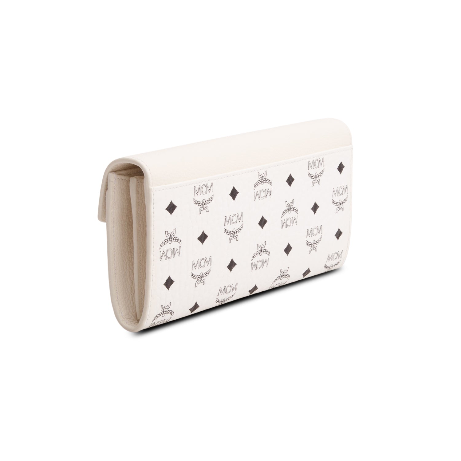 MCM Cream Visetos Patricia Chain Wallet w/ Box