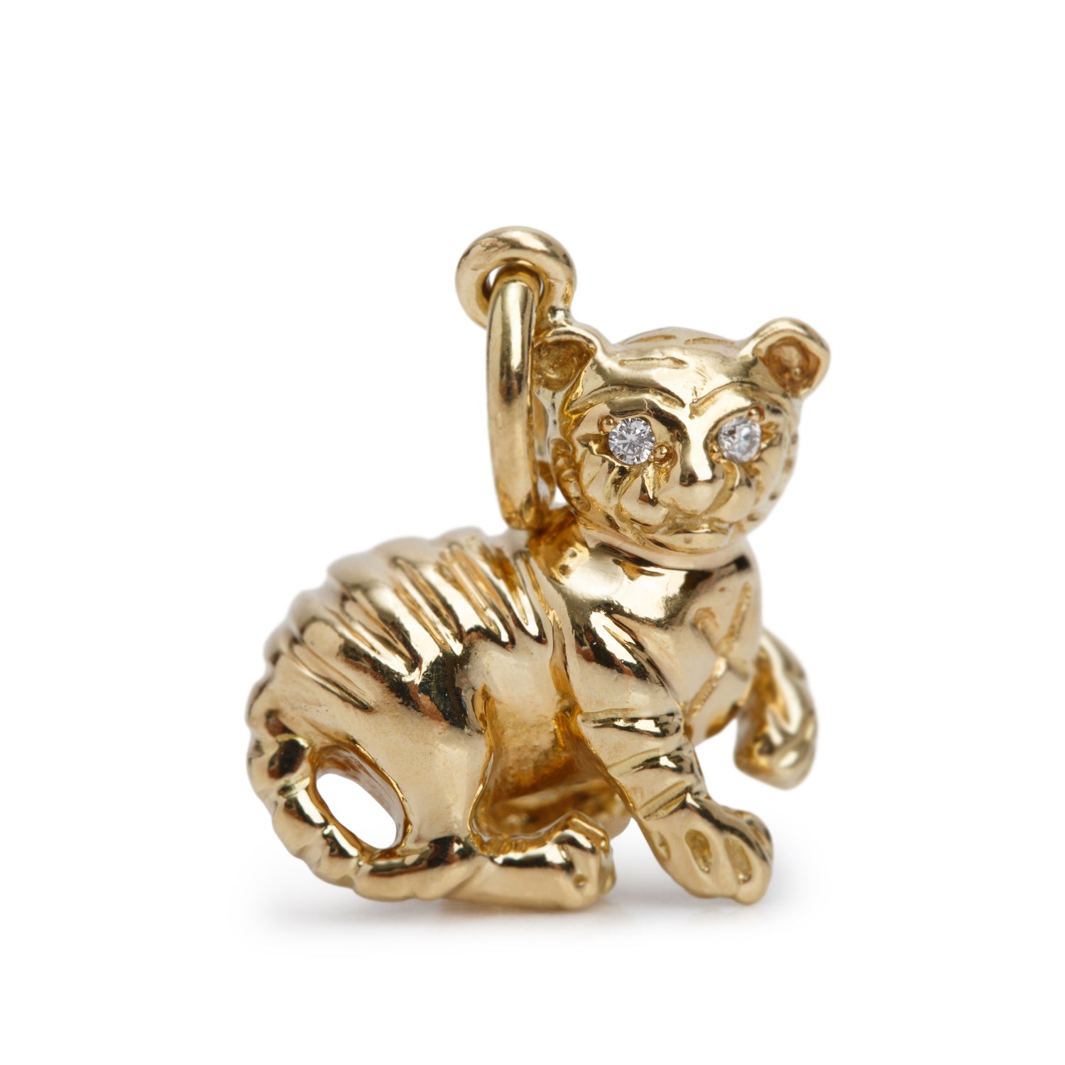 Tiffany & Co. Paloma Picasso 18k Yellow Gold Diamond Chinese Zodiac Tiger Charm w/ Box