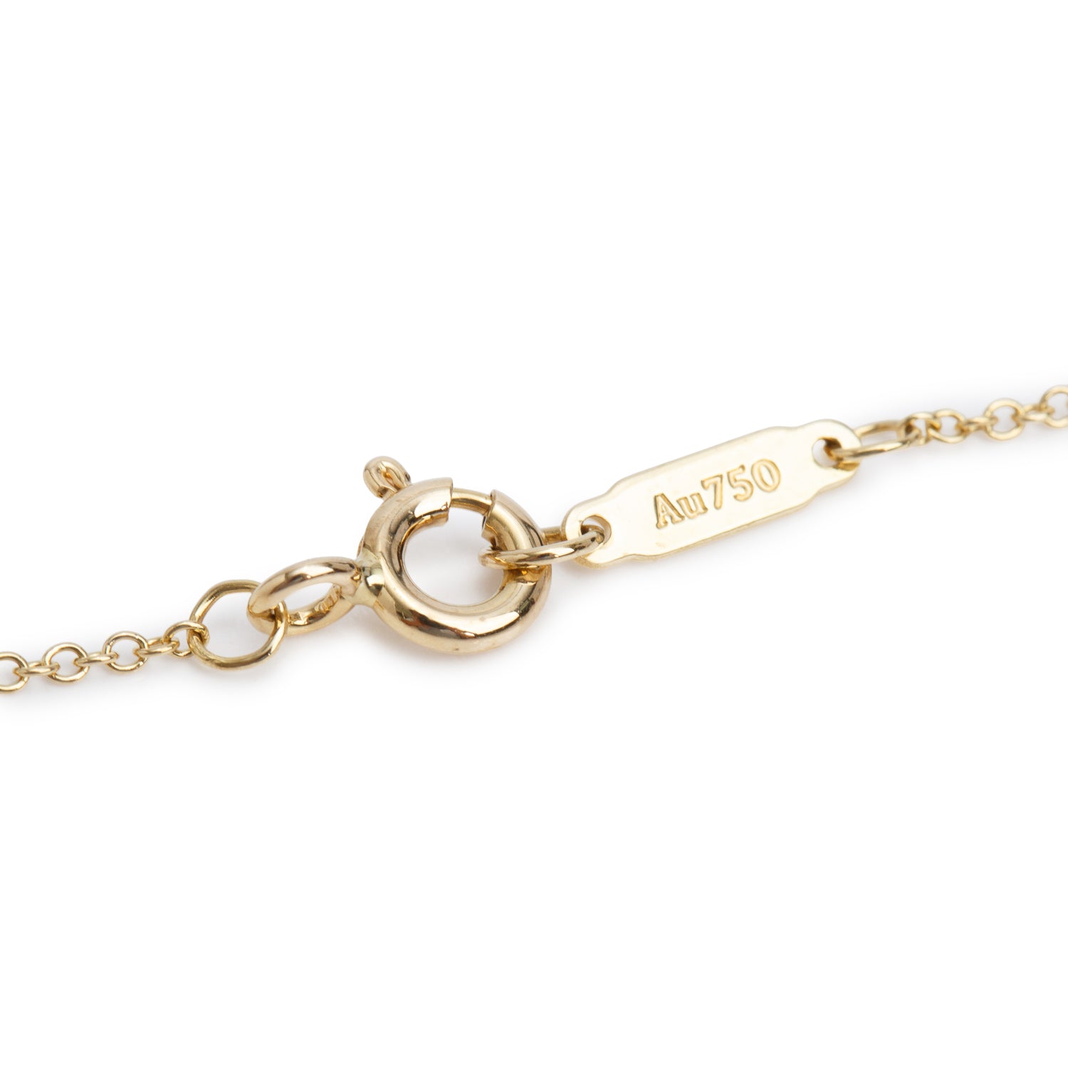 Tiffany & Co. 18k Yellow Gold Diamond Fleur de Lis Key Bar Pendant Necklace w/ Box